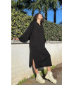 Polo Neck Oversize Maxi Knitwear Dress Black