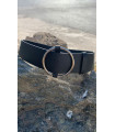 Black Thick Belt with Round Buckle